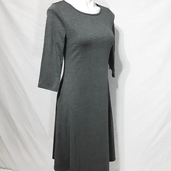 NWT Missky XS Charcoal Gray Jersey Midi Dress, Casual, Relaxed, Weekend Vibe - Picture 3 of 5